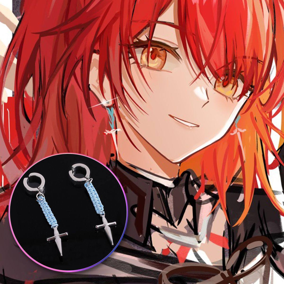 新约能天使cos明日方舟 耳夹耳饰剑耳环蕾缪乐缪安耳环