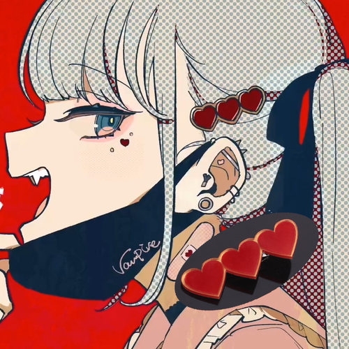 漂流家初音未来吸血鬼爱心发夹