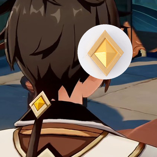 原神钟离cos发卡发饰3D打印宝石头饰摩拉克斯配饰道具同款耳夹环