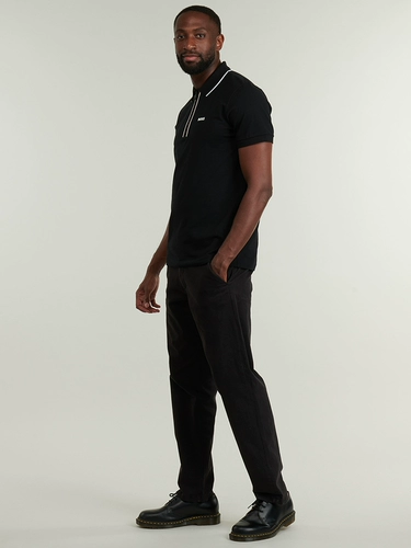 Hugo Boss Демисезонная летняя черная футболка polo с молнией, короткий рукав