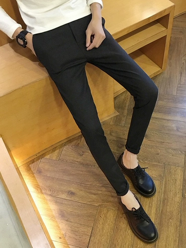 Демисезонные штаны для отдыха, мужской черный костюм, в корейском стиле