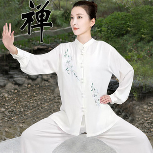 天丝棉麻唐装 中式 上衣复古国风太极服禅修女茶艺师瑜珈服 新款 大码