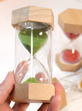 时间沙漏计时器儿童防摔5/15/30分钟半小时学习专用漏斗流沙摆件