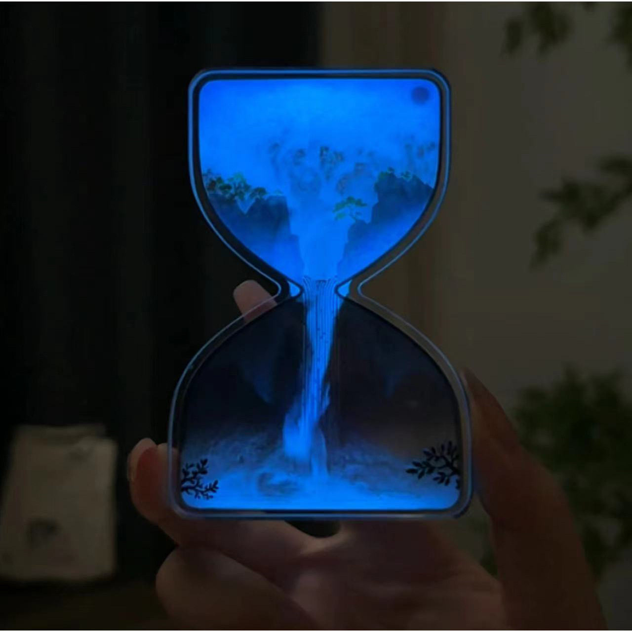 星河流转银河瀑布夜光流沙摆件创意发光液体沙漏桌面装饰生日礼物