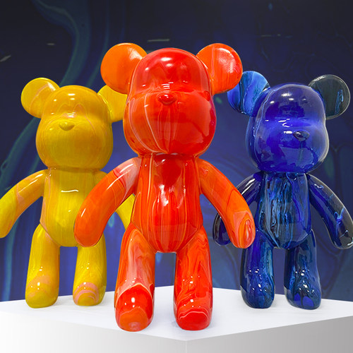 流体diy材料画熊自制白坯手工