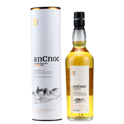 洋酒 AnCnoc 安努克12年高地单一麦芽苏格兰威士忌纯麦烈酒 行货