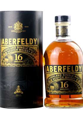 艾柏迪16年高地单一麦芽苏格兰威士忌 ABERFELDY艾伯迪 洋酒烈酒