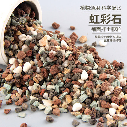 多肉专用全颗粒土虹彩石植物铺面石彩虹石兰花营养土火山岩麦饭石
