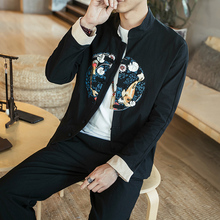 Mùa hè Trung Quốc phong cách cổ điển linen vest thủy triều nam cotton linen kích thước lớn không tay thoáng khí lỏng khóa T-Shirt áo khoác vest nam mỏng