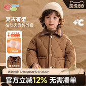 贝贝怡童装 儿童加厚棒球服男孩秋冬洋气棉服 男童夹棉外套2025新款