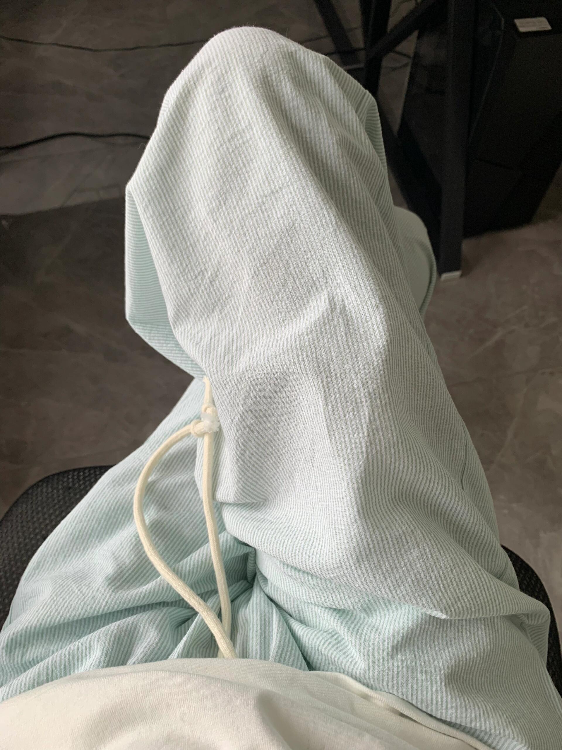 HEARMES 薄荷曼波条纹睡裤女长裤大码休闲裤遛弯裤子居家裤可外穿