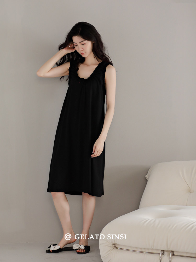 HEARMES 吊带睡裙女夏天莫代尔纯欲风性感露背高级感无袖睡衣裙子