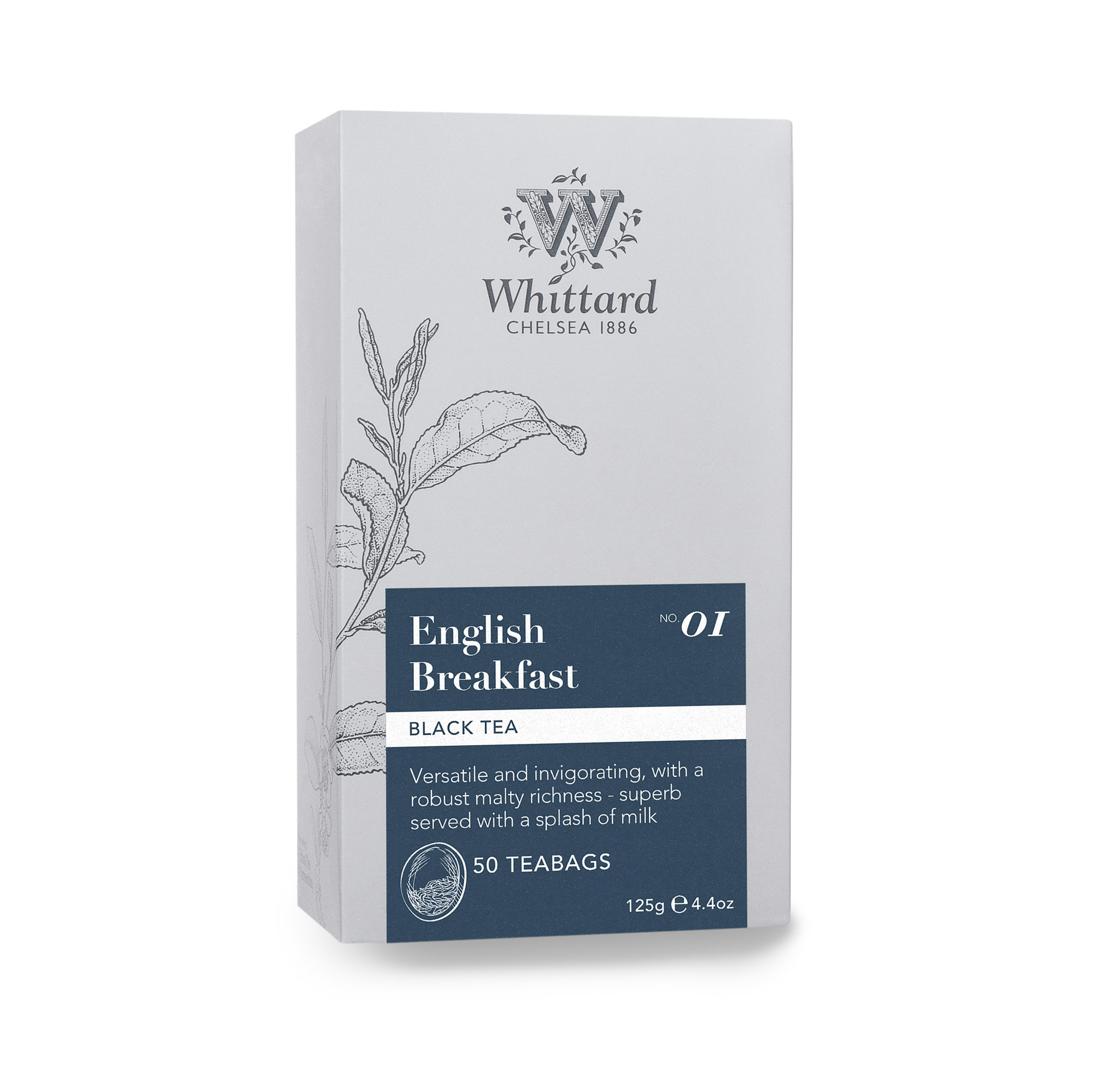 Whittard茶包 英国进口英式早餐红茶唯廷德红茶茶包50片袋泡茶茶