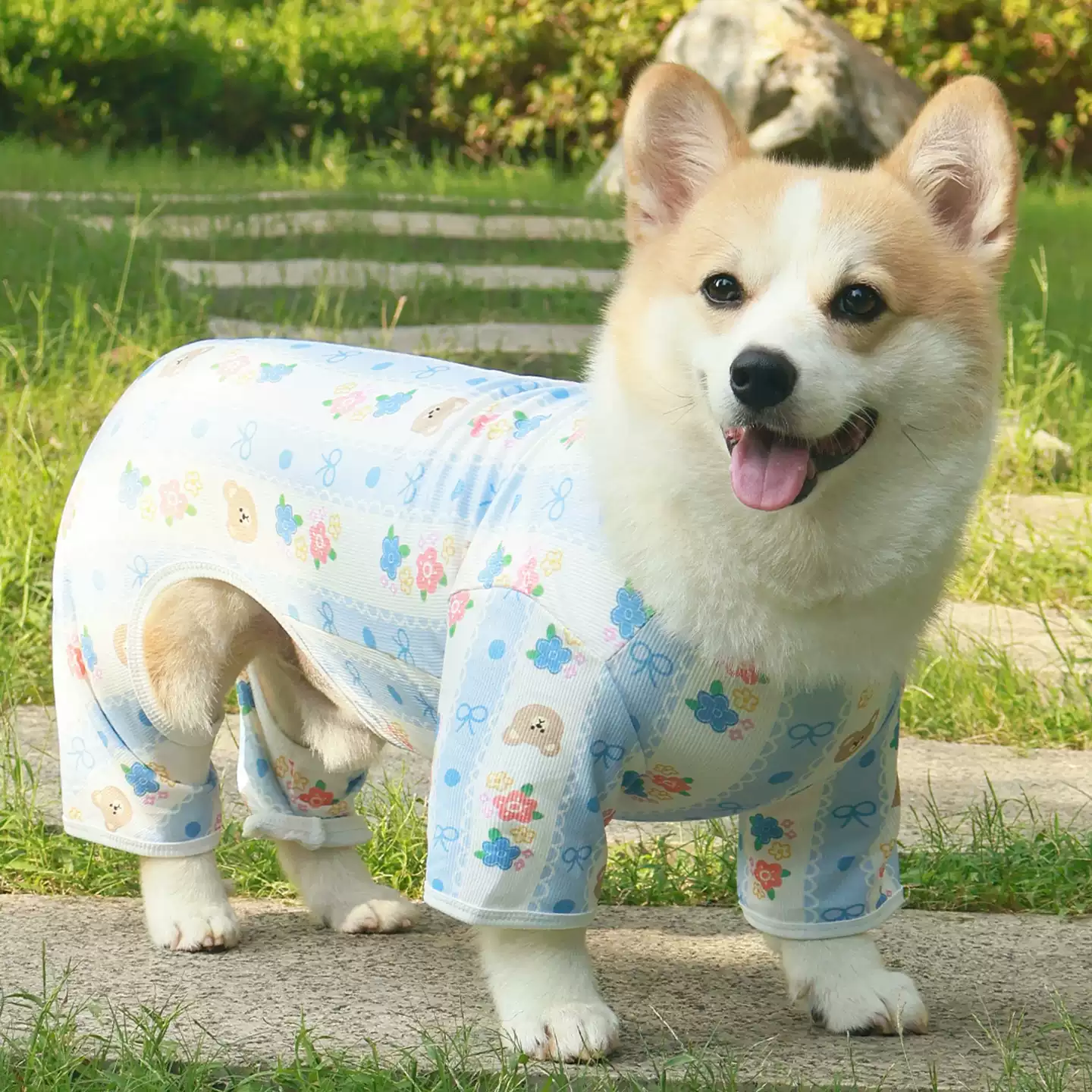 宠物四脚衣泰迪比熊柯基柴犬春秋天狗狗衣服防掉毛防脏家居服睡衣