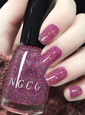 夏季指甲油套装珠光细闪紫色显白美甲不可剥2025新款免烤快干持久