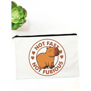 Capybara Makeup Bags 跨境水豚印花旅游手拿包化妆包袋学生笔袋