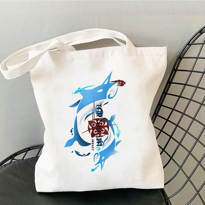 原神单肩包达达利亚动漫游戏周边公子二次元帆布袋男女手提袋装书