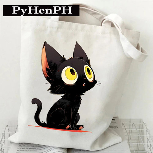 CanvsToteBg热卖黑色猫咪