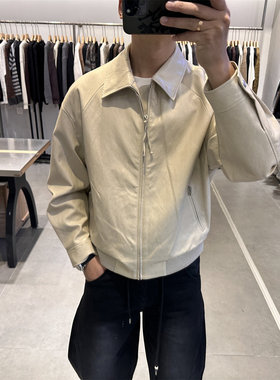 轻奢老钱风复古翻领pu皮夹克男春秋季美式痞帅简约通勤皮衣外套潮