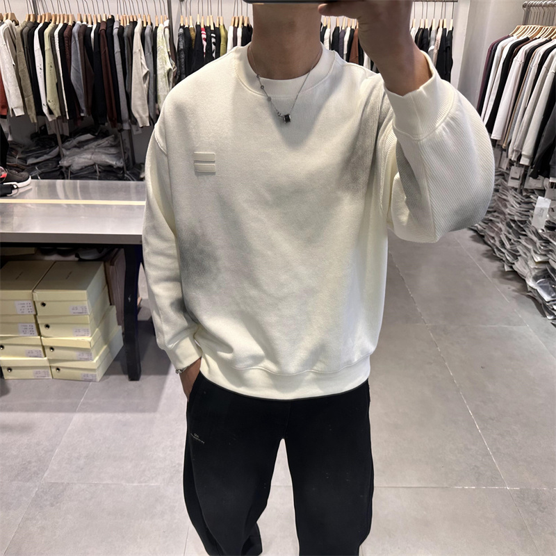 春季新款美式复古扎染做旧卫衣男