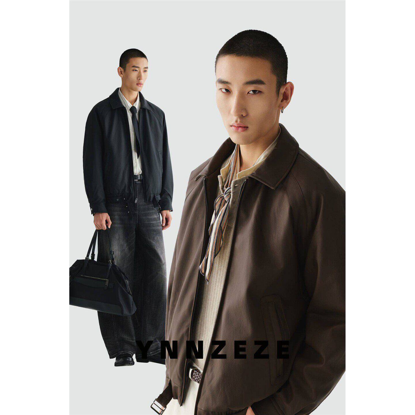 翻领机车PU皮90羽绒服男2026年冬季新款防风简约百搭痞帅男装上衣