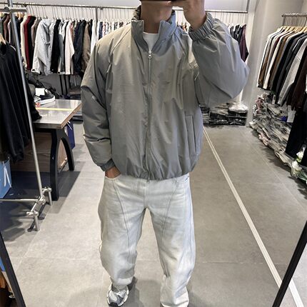 易写美式潮流简约立领90白鸭绒外套男冬季户外防风保暖羽绒冲锋衣