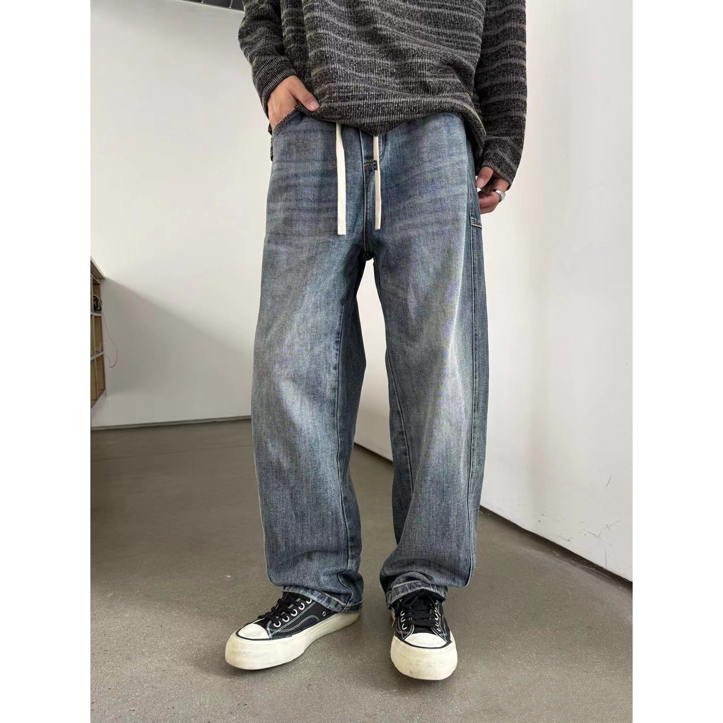 微腾秋季新款男复古水洗做