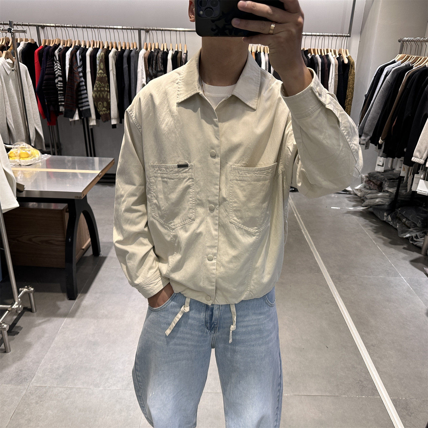 老钱风复古工装翻领夹克男2026春季新款宽松休闲百搭衬衫外套潮流,男装,夹克,淘宝优惠券,粉丝福利购,淘宝优惠卷