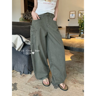 女 牛仔休闲裤 GS.GOODSTART美式 街头感春夏时髦百搭大口袋宽松工装