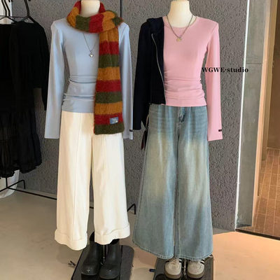 WGWE韩系长袖T恤上衣打底