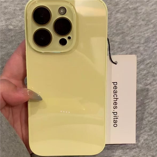 14玻璃殼12 夏日小清新全包鏡頭膜適用iPhone16蘋果15pro手機殼13