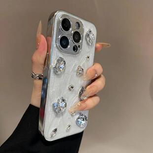 适用苹果15手机壳iPhone14ProMax简约卡通立体kitty水钻12日韩13