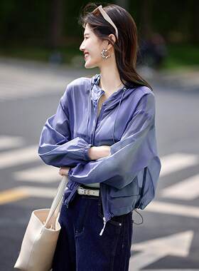 尚静夏季轻薄连帽短外套女小个子