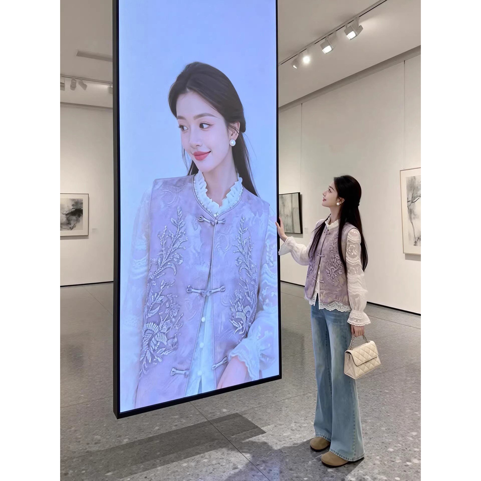 开春新中式女装马甲裤套装图片