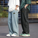 1009-TZ61-P55-限价68*港风宽松直筒牛仔裤子男韩版百搭水洗长裤，男装牛仔裤，四季星座1009