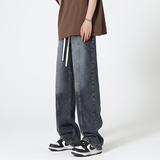 1009-S2043-P70-限价89夏季新款超薄冰丝牛仔裤长裤潮牌宽松直筒，男装牛仔裤，四季星座1009