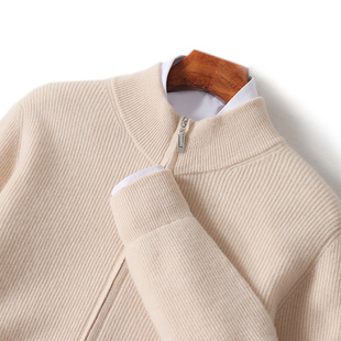 青年羊绒衫男半高领加厚打底针织毛衣拉链开衫青少年羊毛衫大学生