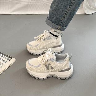 轻便增高阿甘鞋 厚底老爹鞋 百搭显脚小休闲运动鞋 新款 女2025年春季