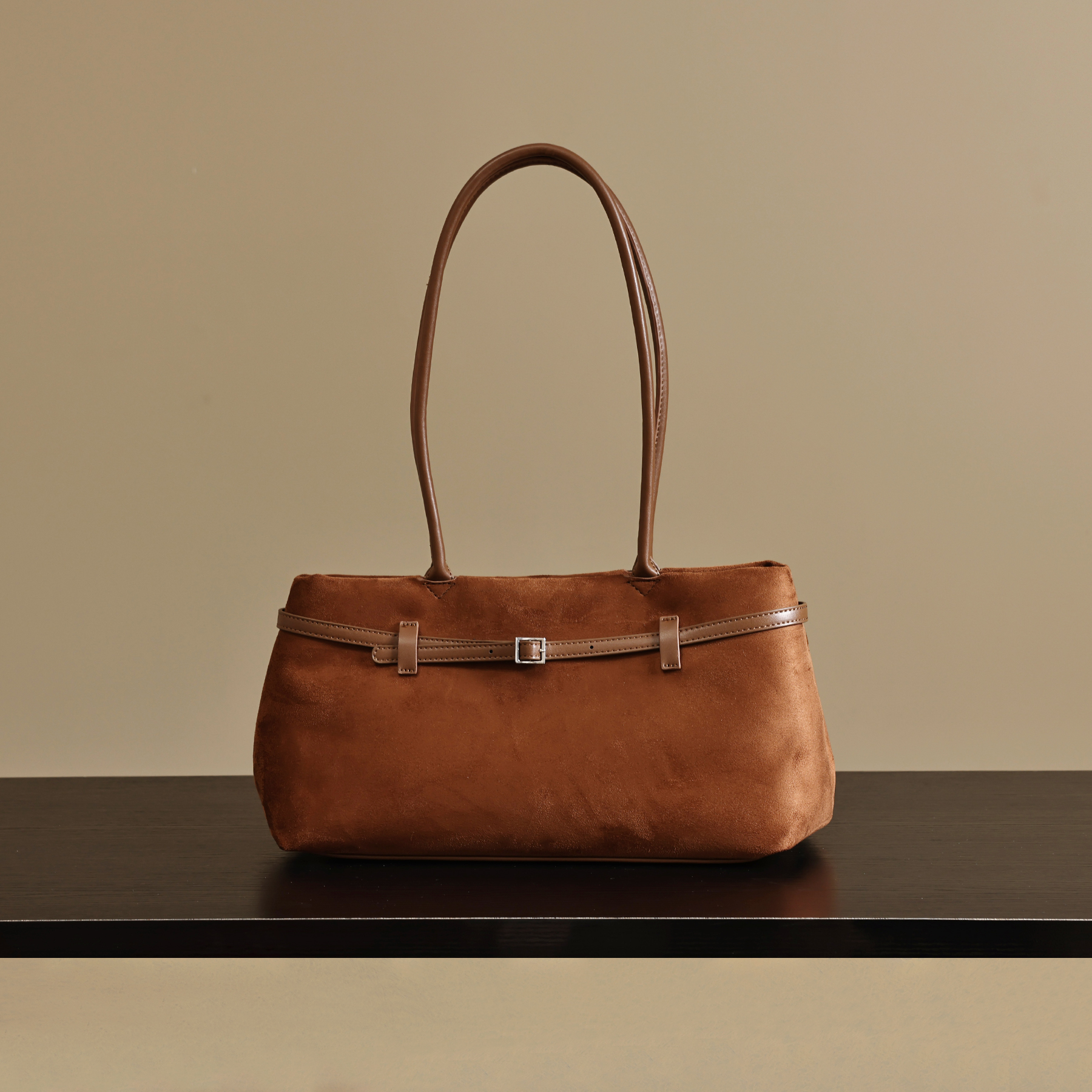 高级感复古麂皮绒手提单肩腋下包