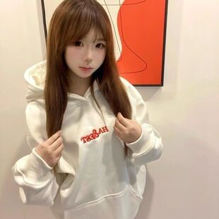 高街美式 情侣潮牌宽松上衣服 字母火焰刺绣连帽卫衣女今年春秋新款