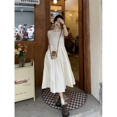 夏季新款茶歇法式白色连衣裙女春