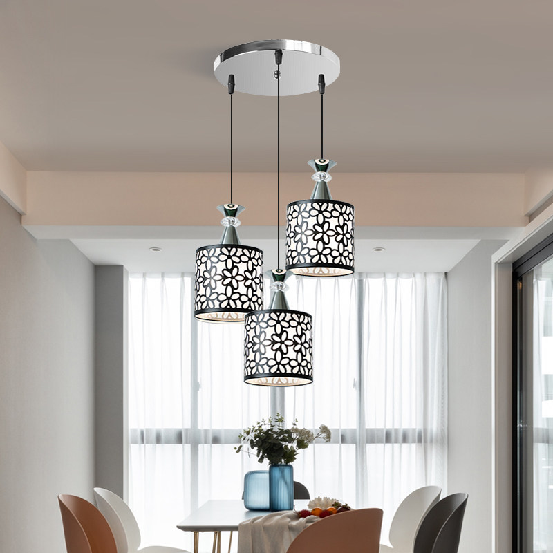 现代简约三头餐厅吊灯创意工业风吧台小吊灯过道客厅卧室北欧灯具