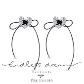 Pink爱心耳钉蝴蝶结冷淡风甜酷耳环女银色不规则流苏朋克耳坠2024