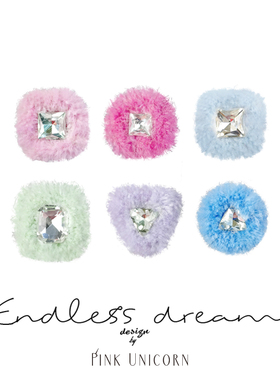 原创马卡龙毛绒耳钉适合冬天的耳夹Y2K风格多色耳饰小众创意耳环