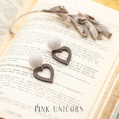 Pinku复古爱心适合秋冬 耳环短款 气质耳钉