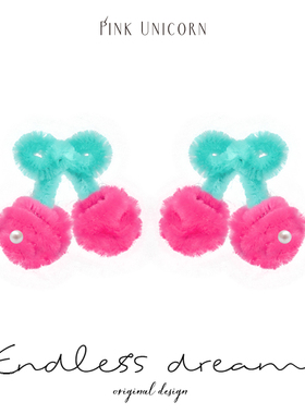 Pinku原创小众设计夏日小清新樱桃耳饰ins风耳夹女无耳洞耳钉耳环