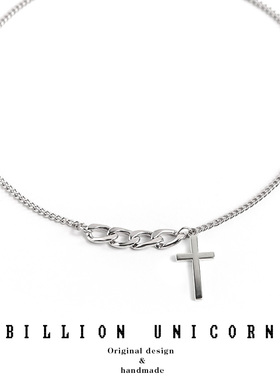 Billion Unicorn十字架吊坠链子项链配饰女潮人ins嘻哈网红酷颈链
