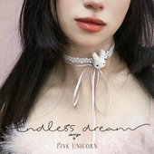 Pink原创可爱毛绒小兔子choker芭蕾少女丝带蝴蝶结锁骨链甜妹颈链