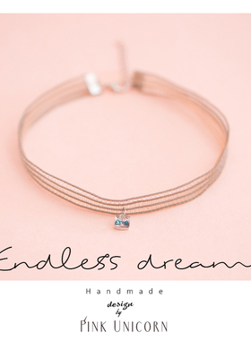 Pink Unicorn极光方糖choker蕾丝项圈颈带原创少女百搭chocker