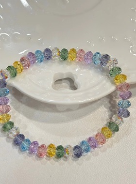 施华S家水晶车轮珠手链轻奢小众闪闪手串叠戴简约设计感串珠ins